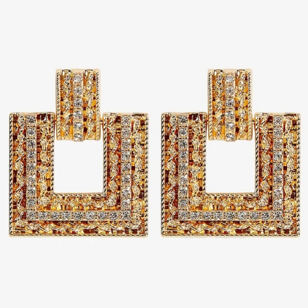 Express Multi Stone Mini Rectangular Drop Earrings - image 1